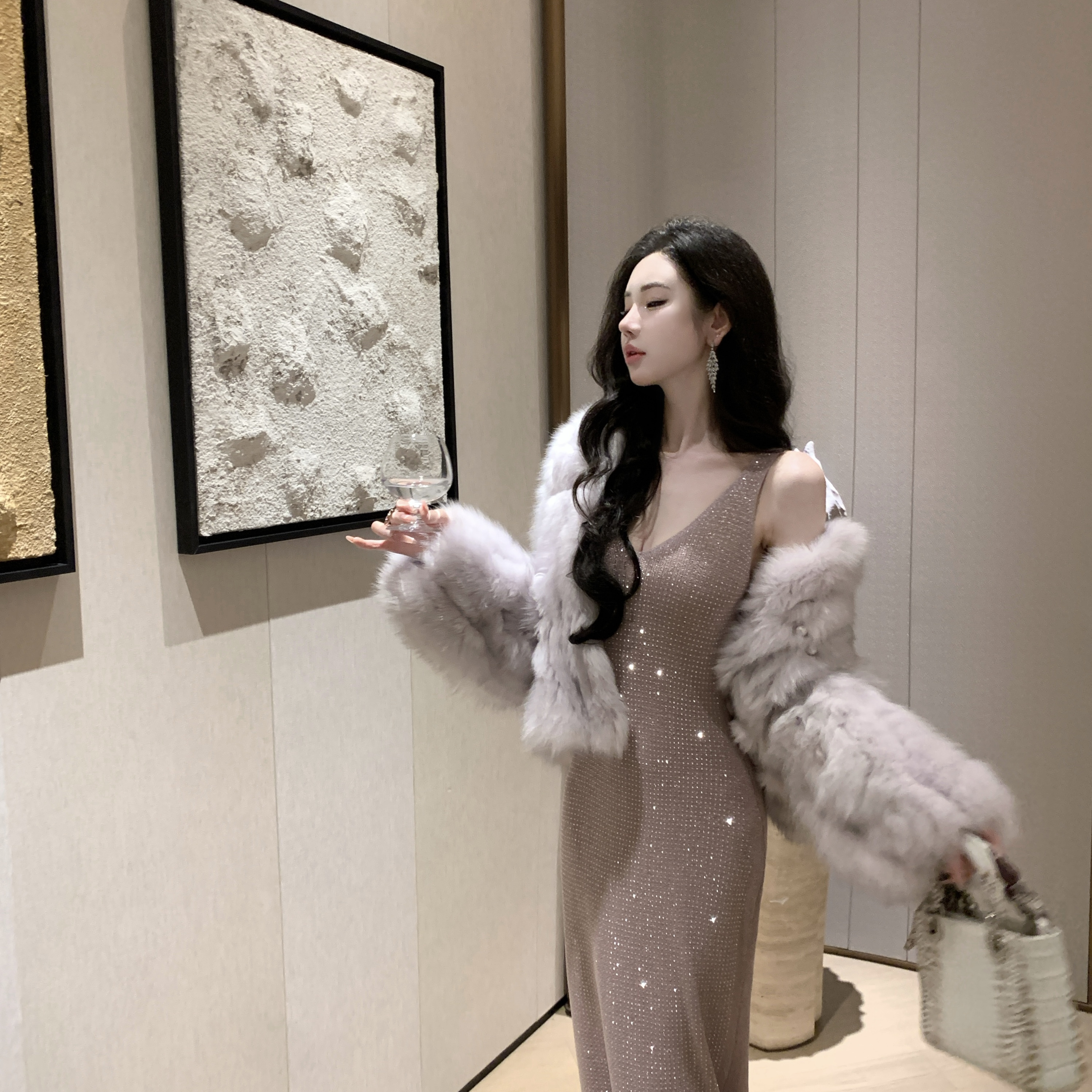 【雅乔定制】挪威极光 超皇冠级进口狐狸毛皮草外套女DYLL-25076400