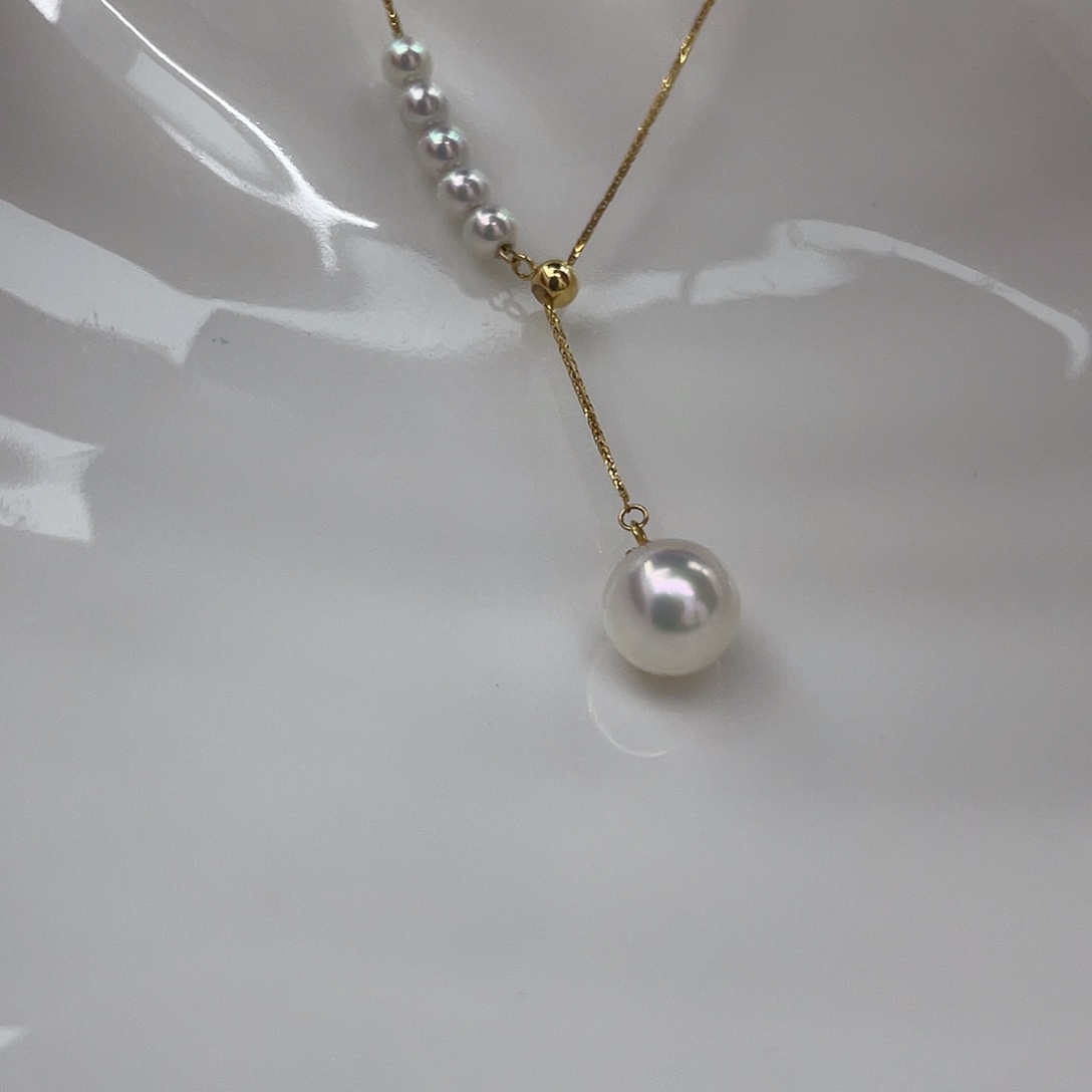 颈饰海水珍珠18K金镶嵌