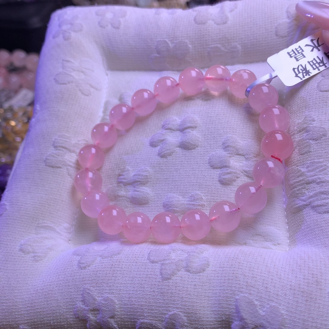 水晶手链未镶嵌西柚粉水晶 10m+