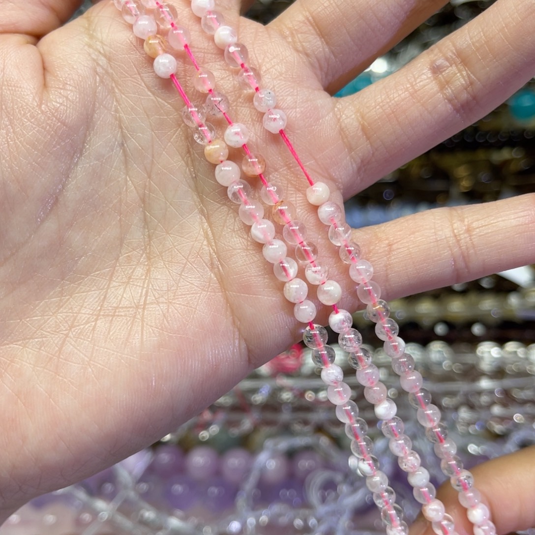 玛瑙/玉髓散珠天然樱花玛瑙卡4长条38厘米