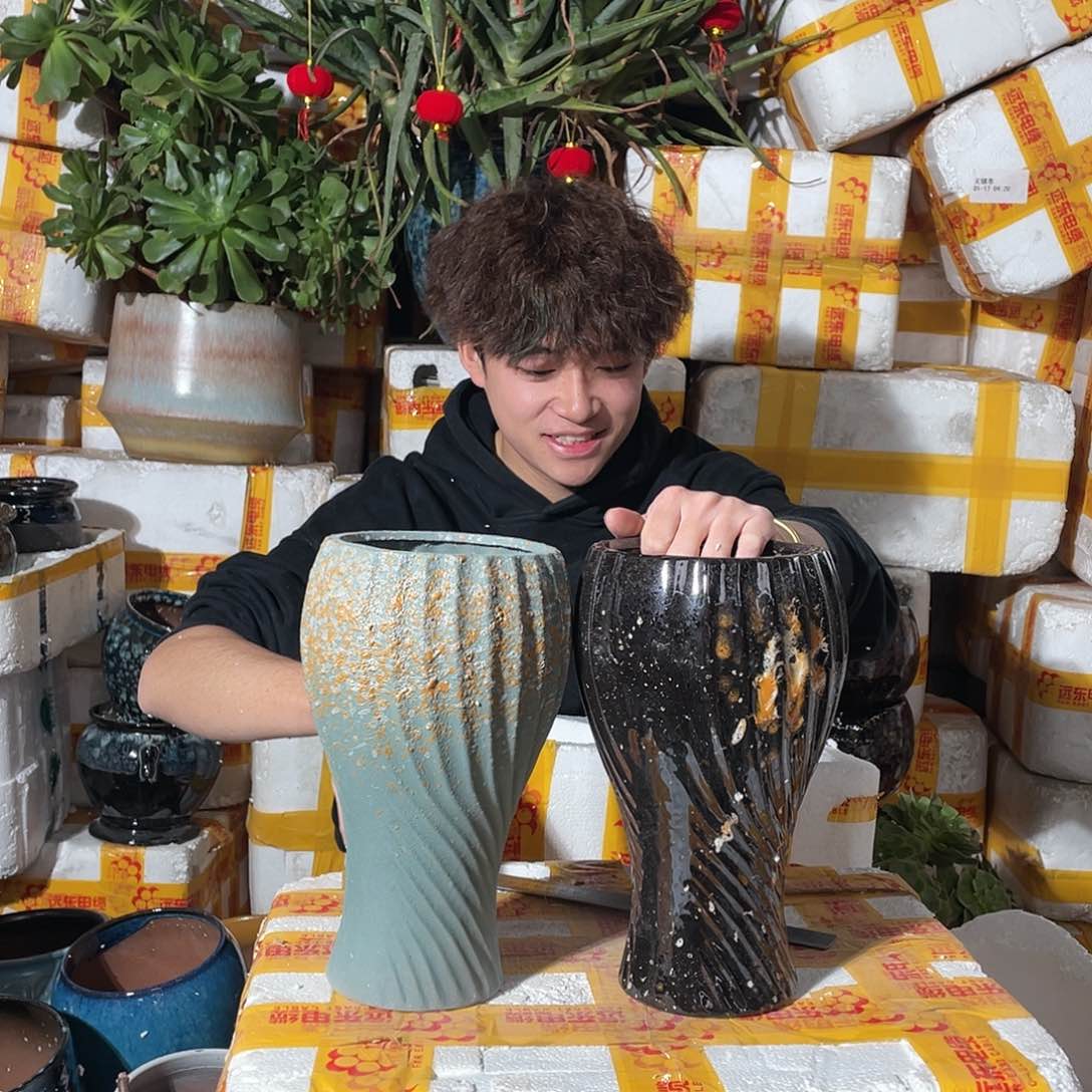 无铅玻璃宜兴紫砂花盆