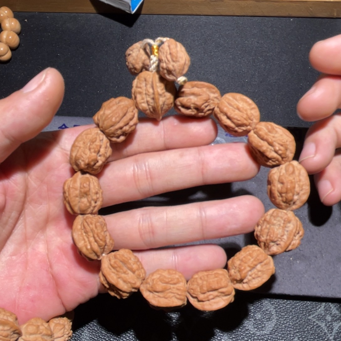 ****.文玩核桃手串嵩山蛤蟆头无削尖无泡药无打底