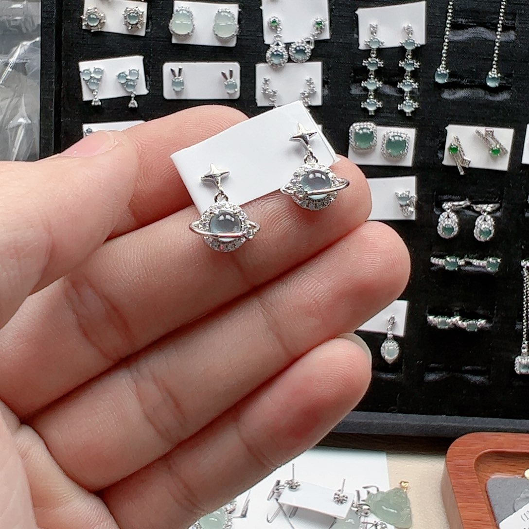 翡翠手链银S925镶嵌天然翡翠