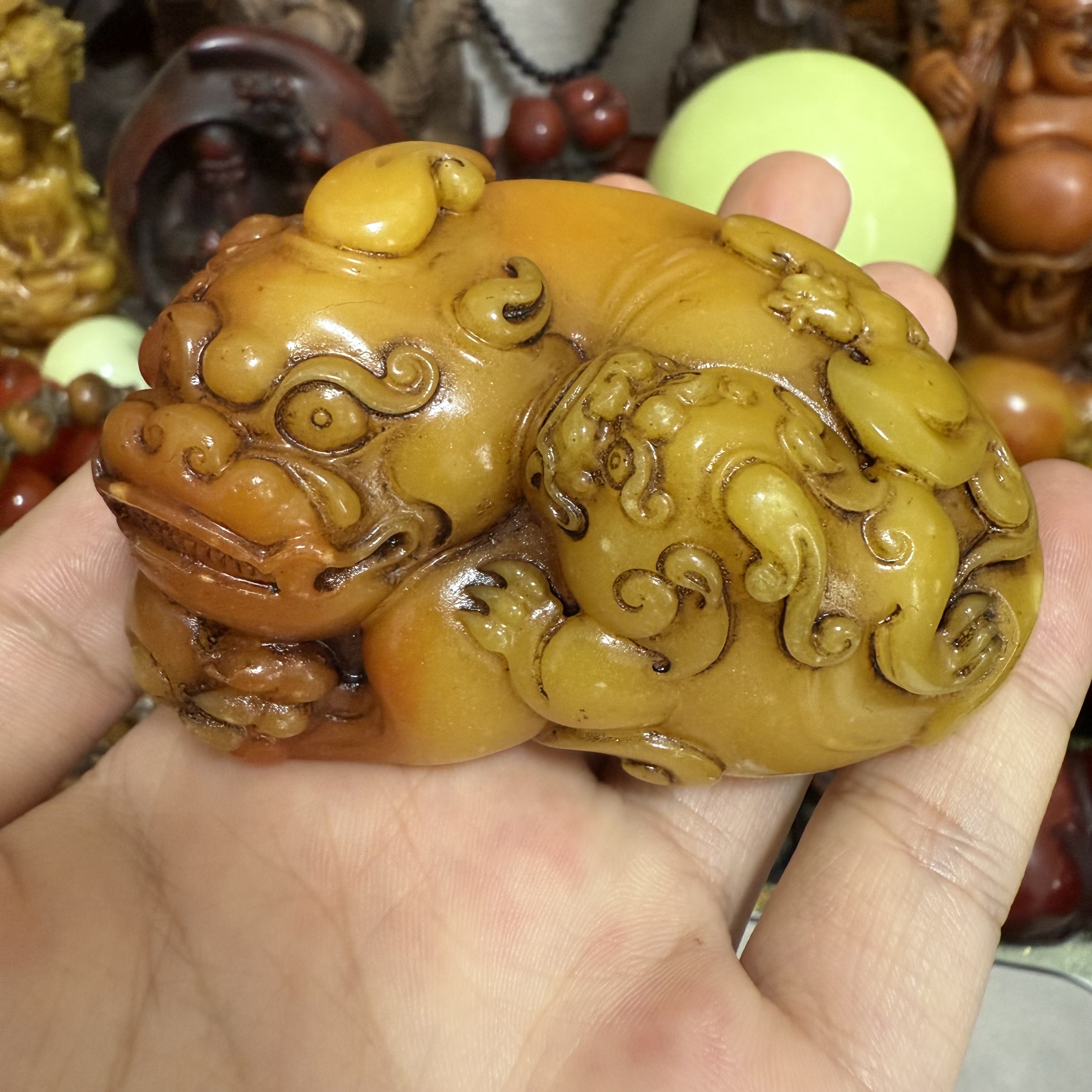 【主播推荐】包浆母子貔貅石雕小摆件小把件