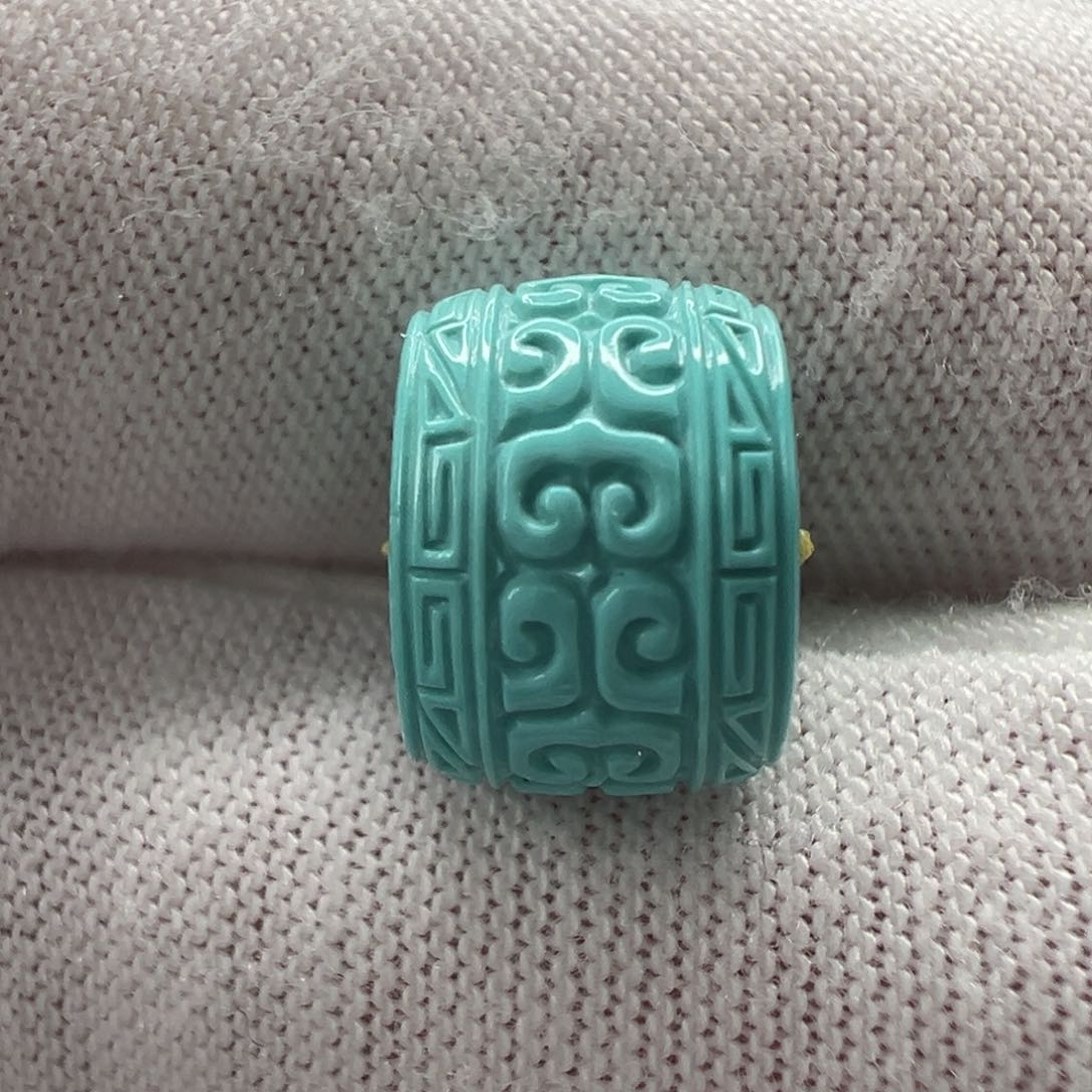 绿松石未镶嵌回纹珠10.6