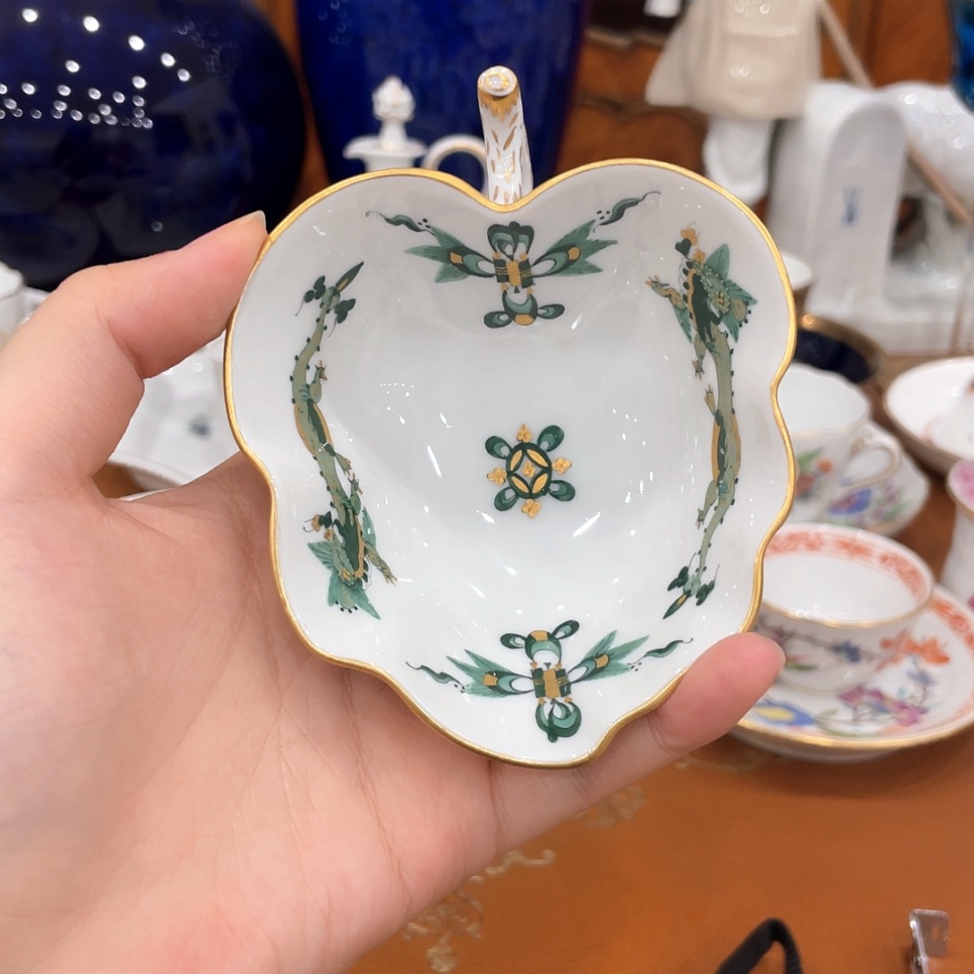 摆件中古一等叶子盘