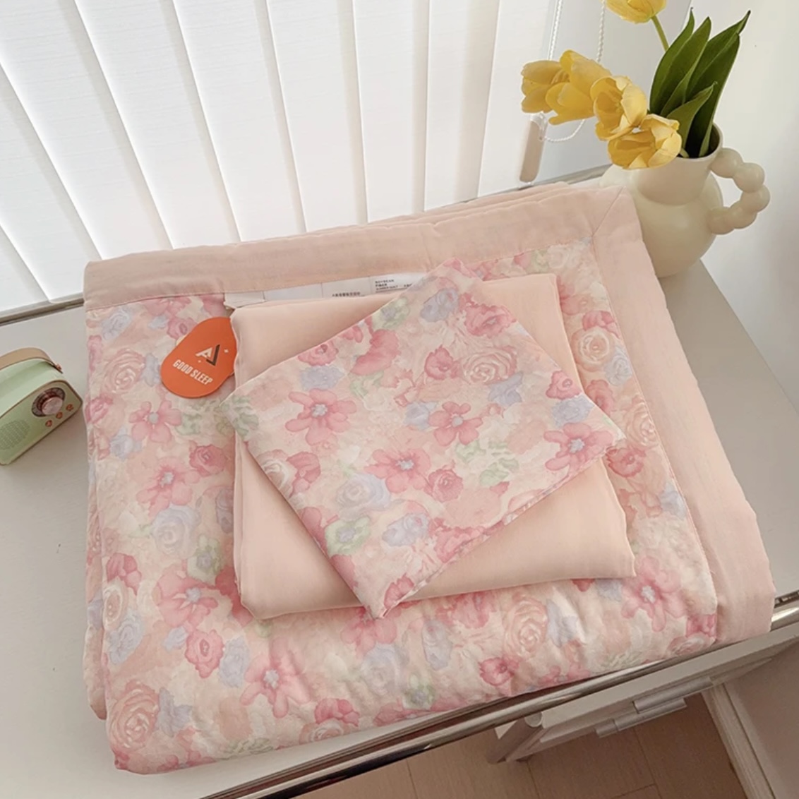 【十里桃花夏凉被四件套】200*230四季柔软透气夏凉四件套