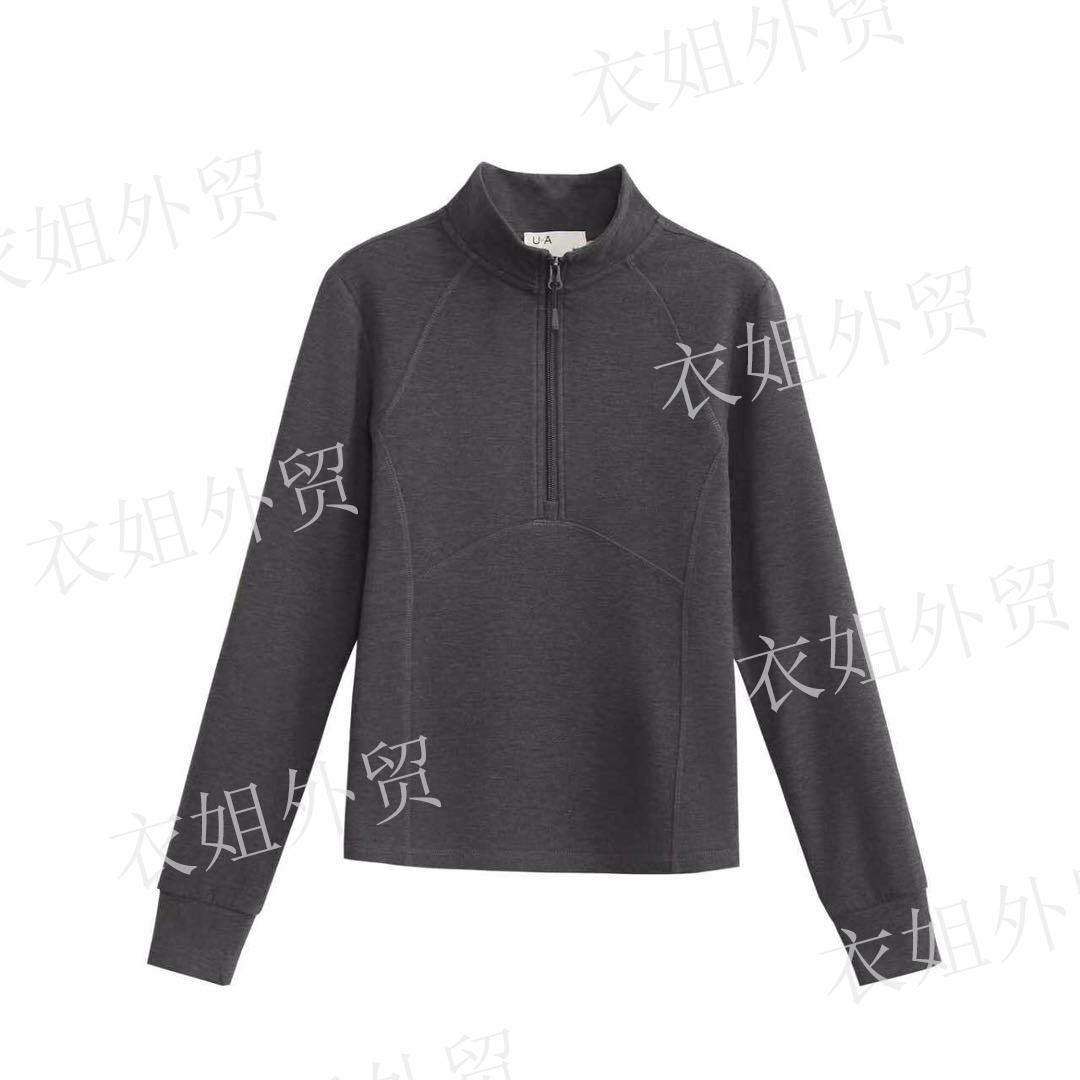 衣姐家【软绵绵】含羊毛桑蚕丝半拉链立领卫衣女秋冬新款FN-699