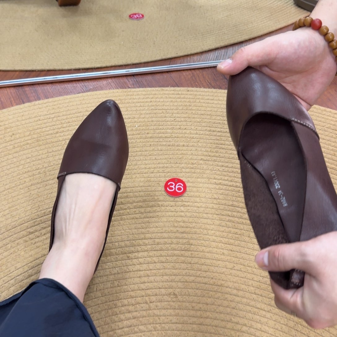 懒人鞋真皮女士牛皮牛皮