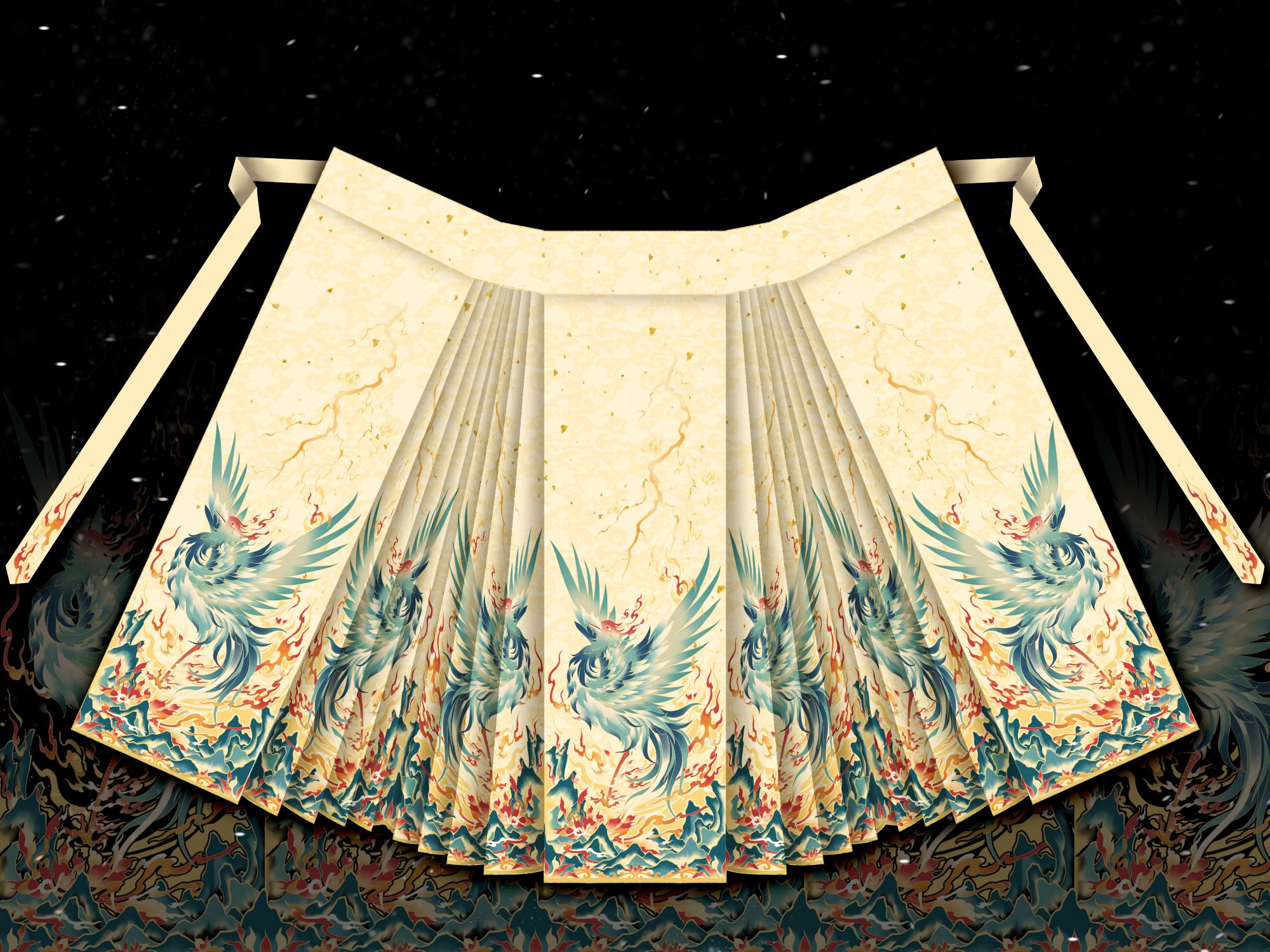 云杉织婳山海经【毕方】轻奢重工织金妆花显瘦日常通勤四季马面裙