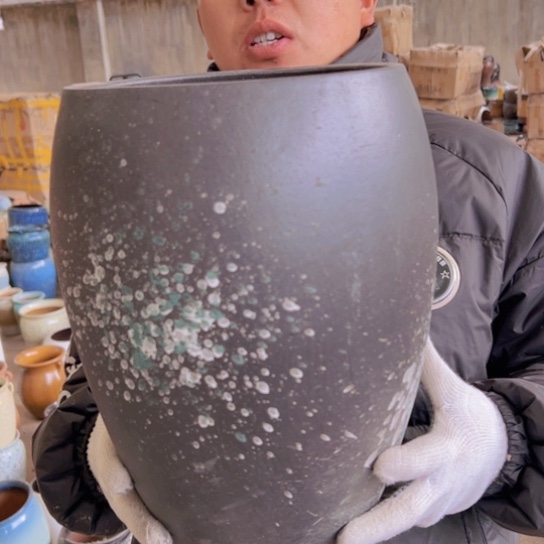 紫砂花盆高33口22————