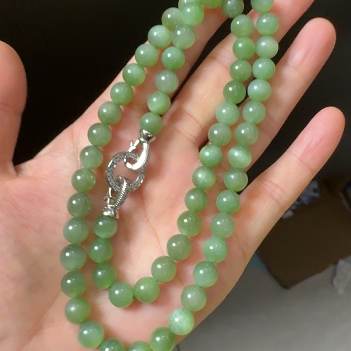 和田玉未镶嵌颈饰卡8猫眼项链