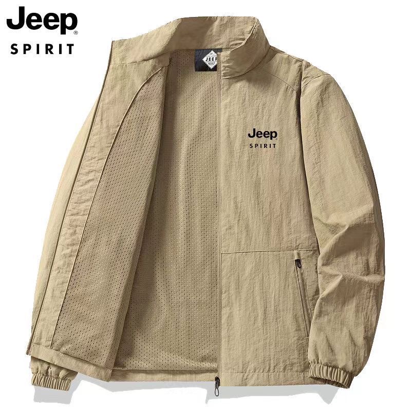 JEEPSPIRIT吉普春秋季休闲夹克宽松男士大码薄款立领上衣百搭外套