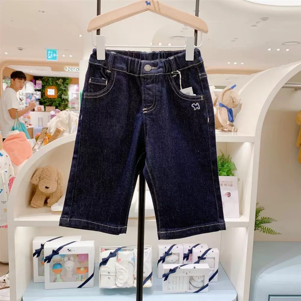 kz877蓝狗韩版童装2025秋款儿童洋气牛仔直筒裤