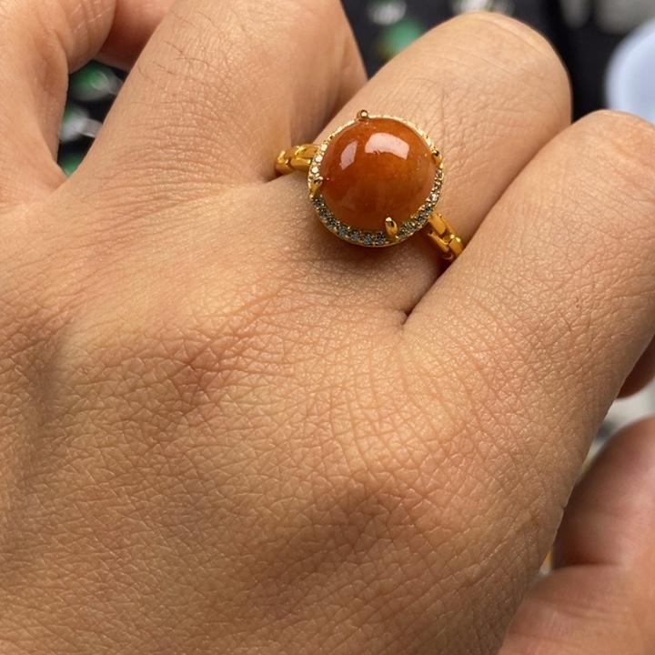 翡翠戒指银S925镶嵌戒指