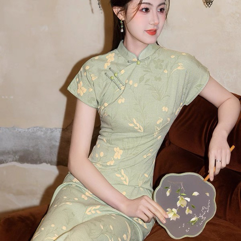 【2521 暗香 绿色】显瘦气质修身优雅复古中国风旗袍