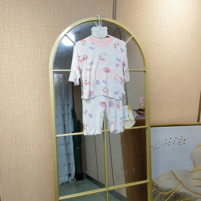 AU204   宝宝七分袖高腰护肚空调服套装   夏季