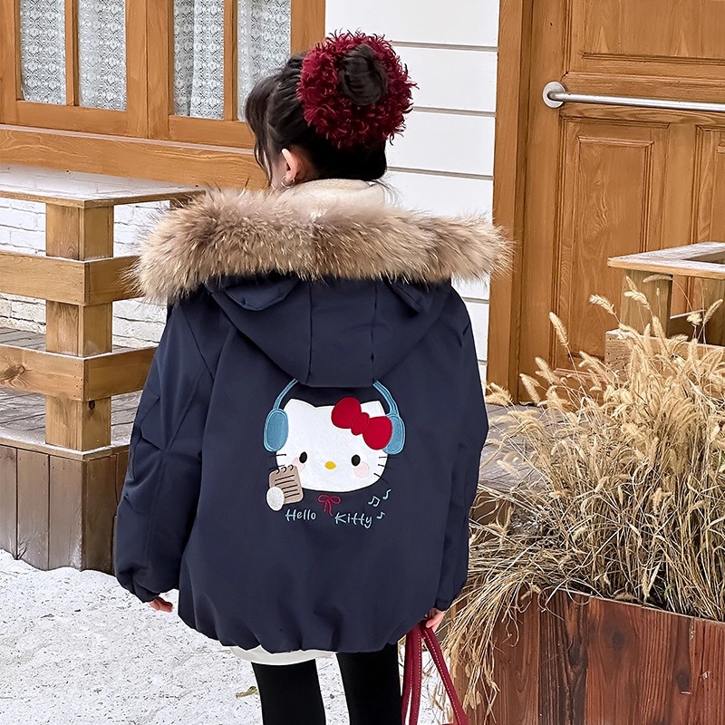 女童棉服外套2025新款冬装派克服小女孩洋气加绒加厚冬季儿童棉衣