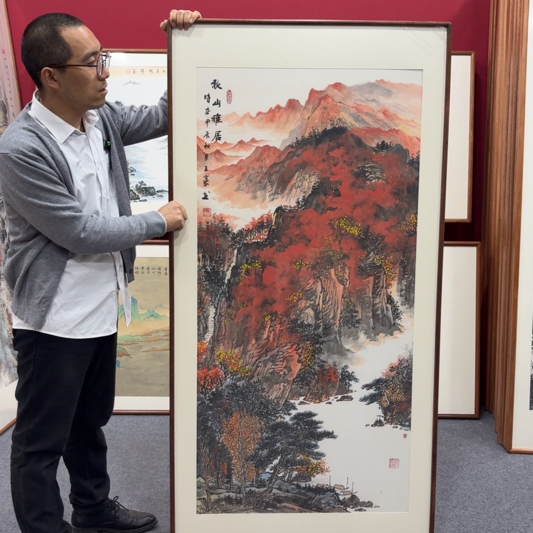 国画带框绘画160/80尺寸