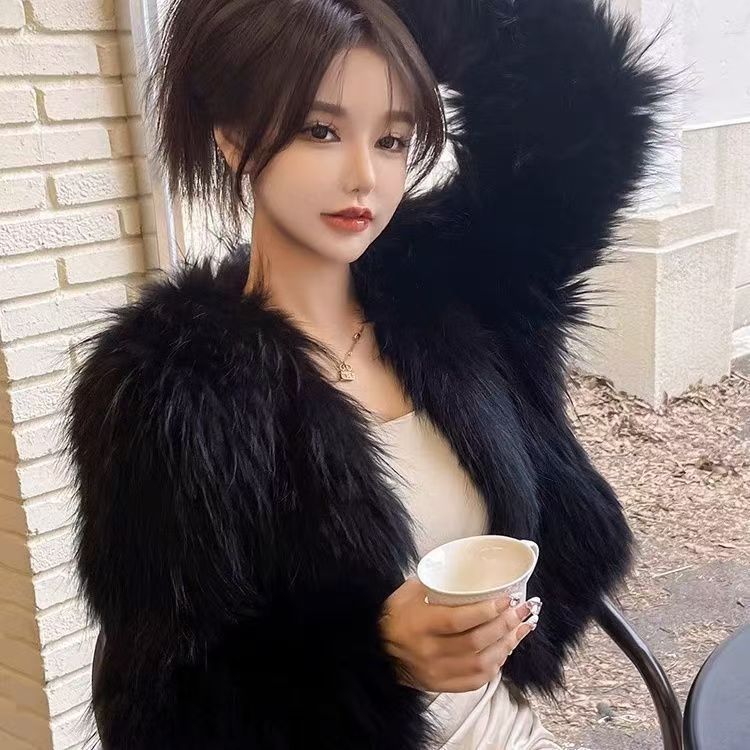 短款V领多色中长款深色均码黑色复古港风女