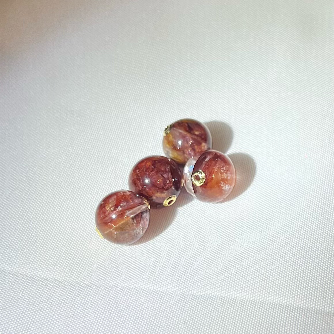 胶花高颜值水晶单珠18K金配件珠宝DIY自由搭配(多样性发其一)