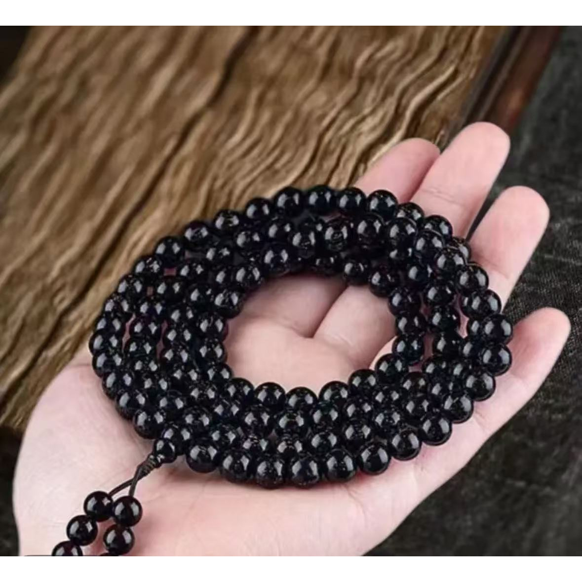 精选小叶紫檀108颗手串搭配（无礼盒）A196