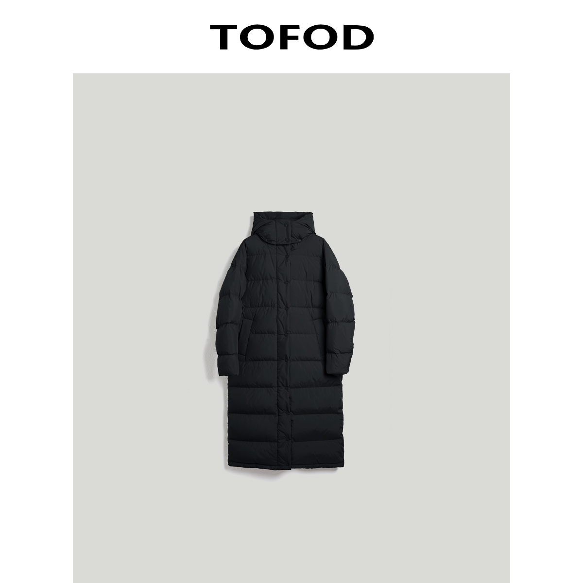 TOFOD 大被子 狮头鹅白鹅绒服加厚超轻连帽羽绒服长款