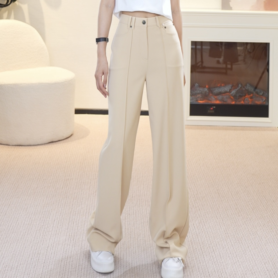 GIRDEAR/哥弟高级气质垂感高腰显瘦休闲百搭直筒长裤1100516