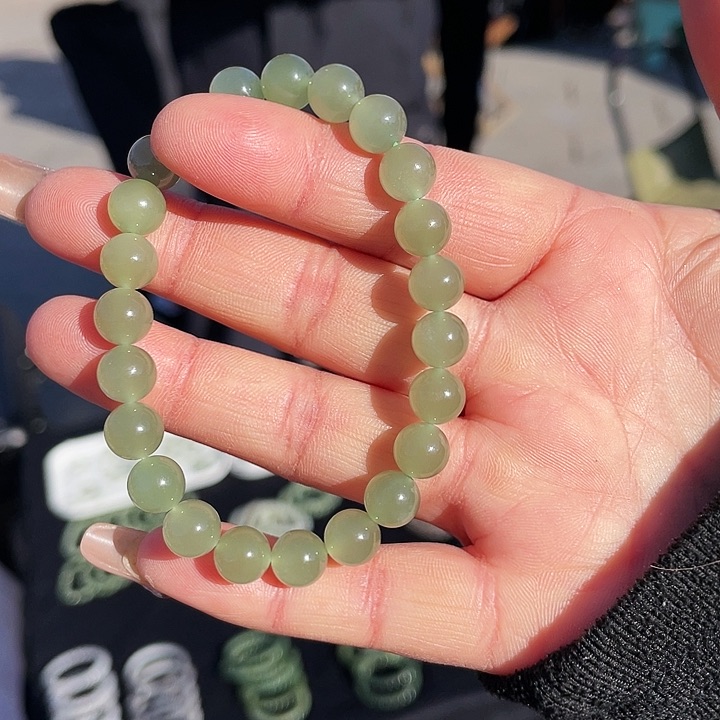 和田玉手串未镶嵌和田玉约卡8手串多样性拍一发一