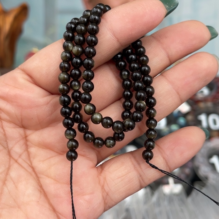 水晶手串未镶嵌4.5mm金耀石小米珠半成品