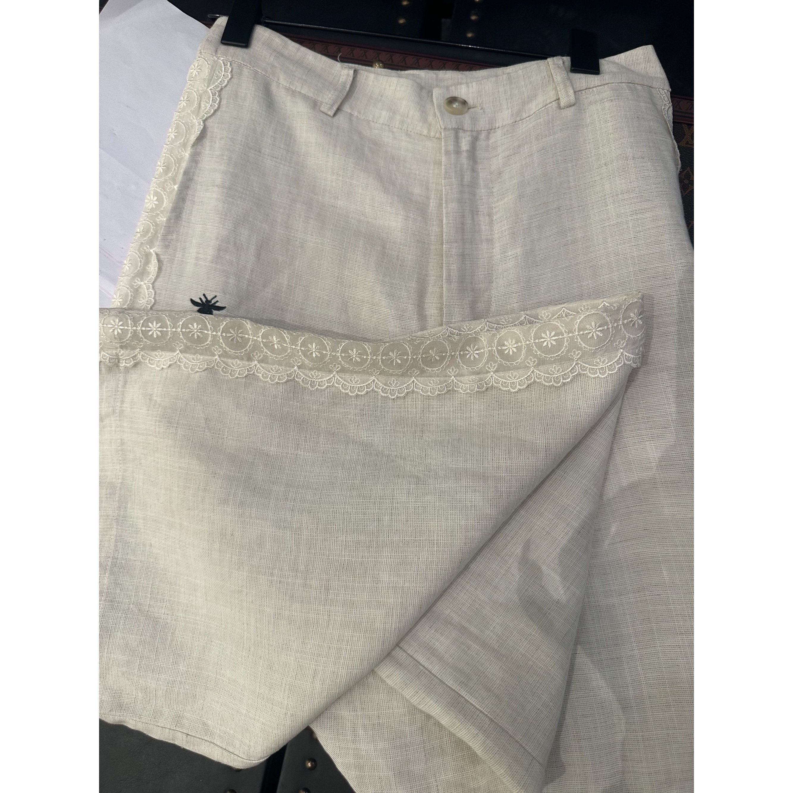 2025春夏新款 女士花边蕾丝长裤休闲裤（D12DD54CK01）