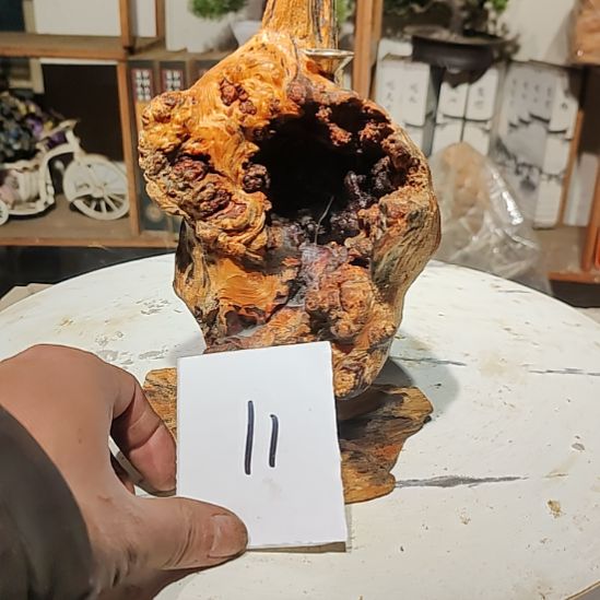 老***吴松木11北沉香琥珀木天然造型山水摆件