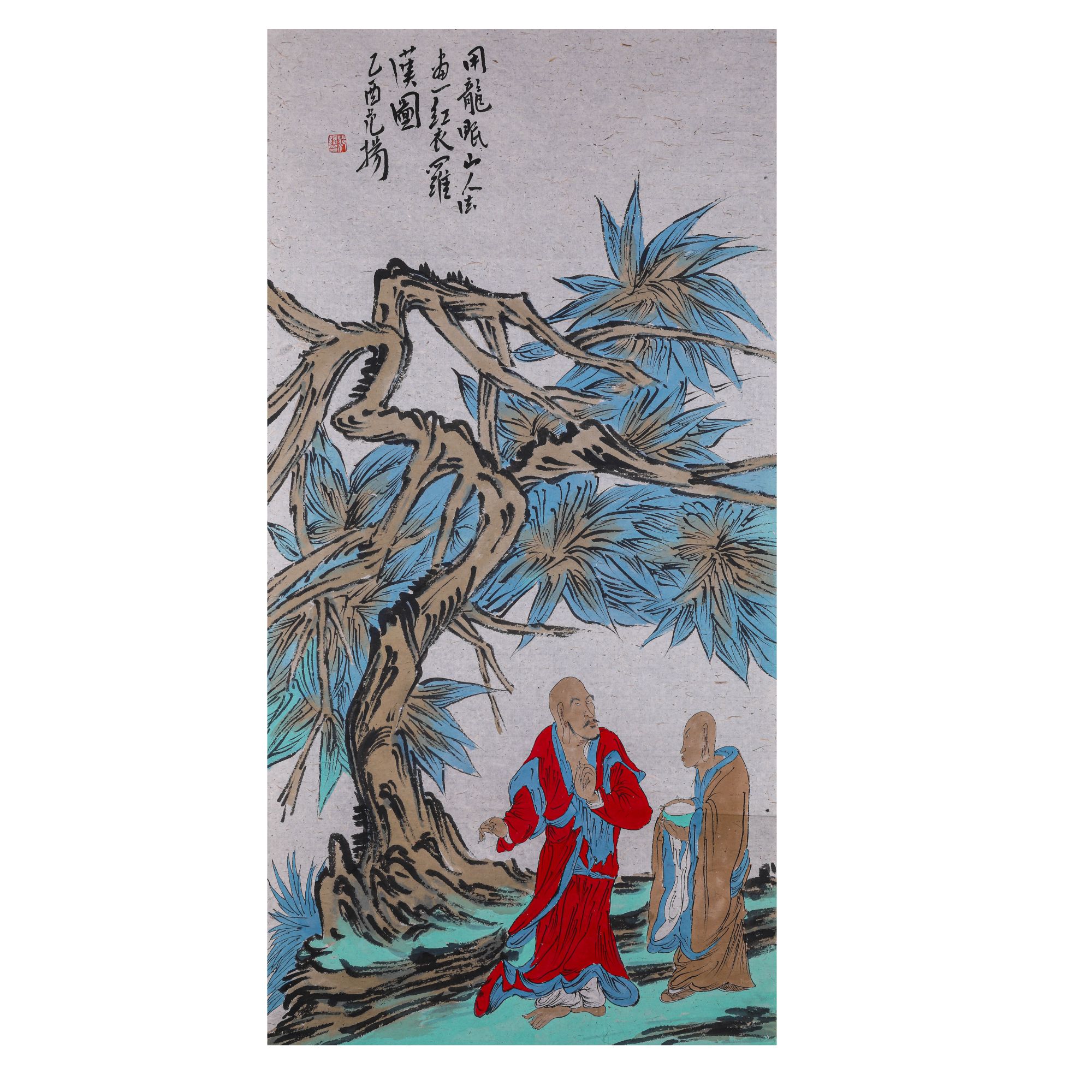 012  三场范扬 红衣罗汉图  70*139cm