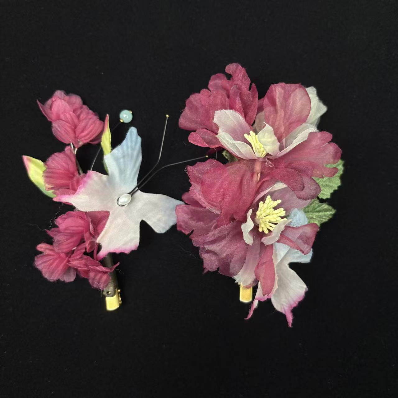 云鬓花古风饰品古装发饰仙气飘飘烫花 柔紫花影 仙气汉服发冠B287