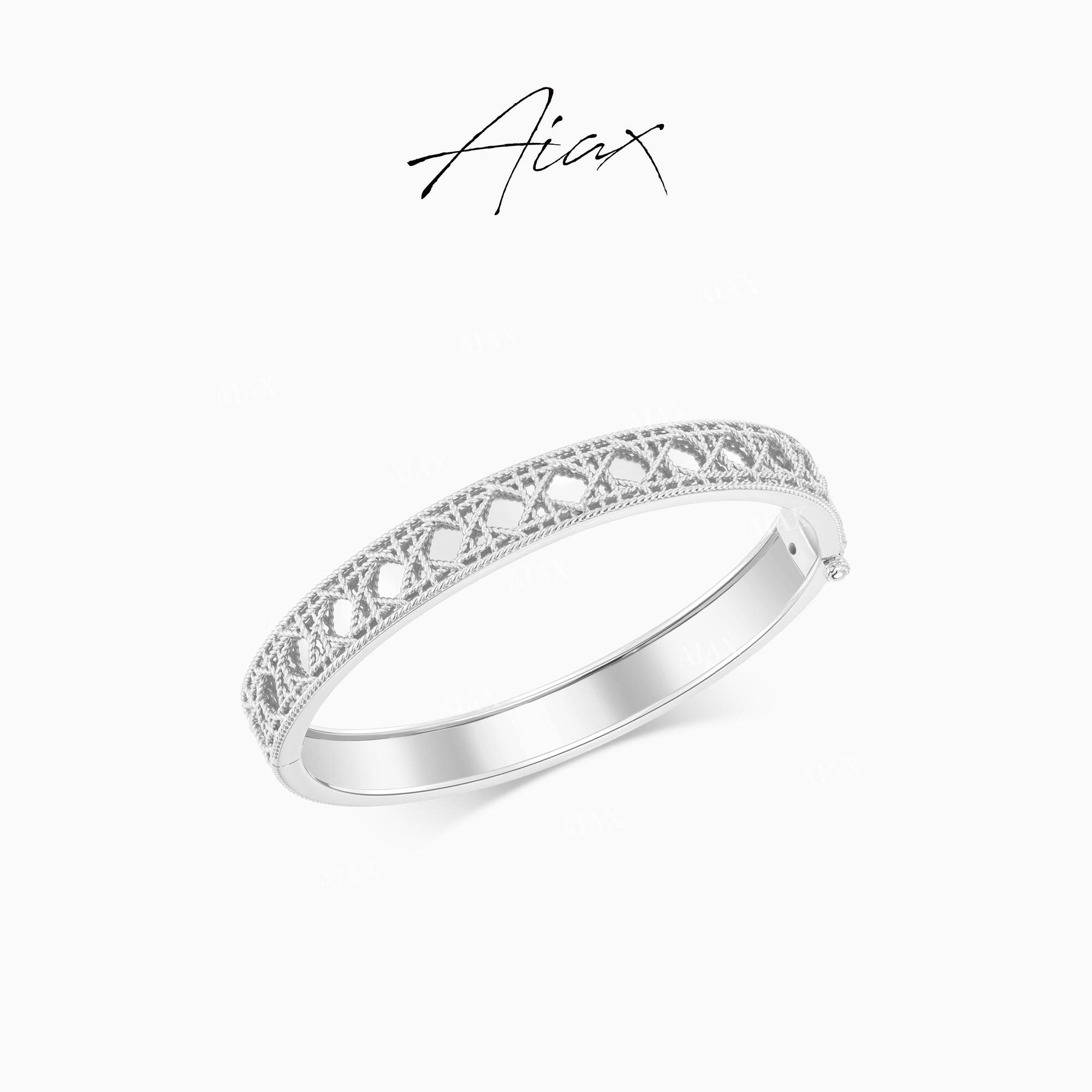 AIAX【步步升腾】简约高级气质首饰女款藤格纹手镯TSS7943