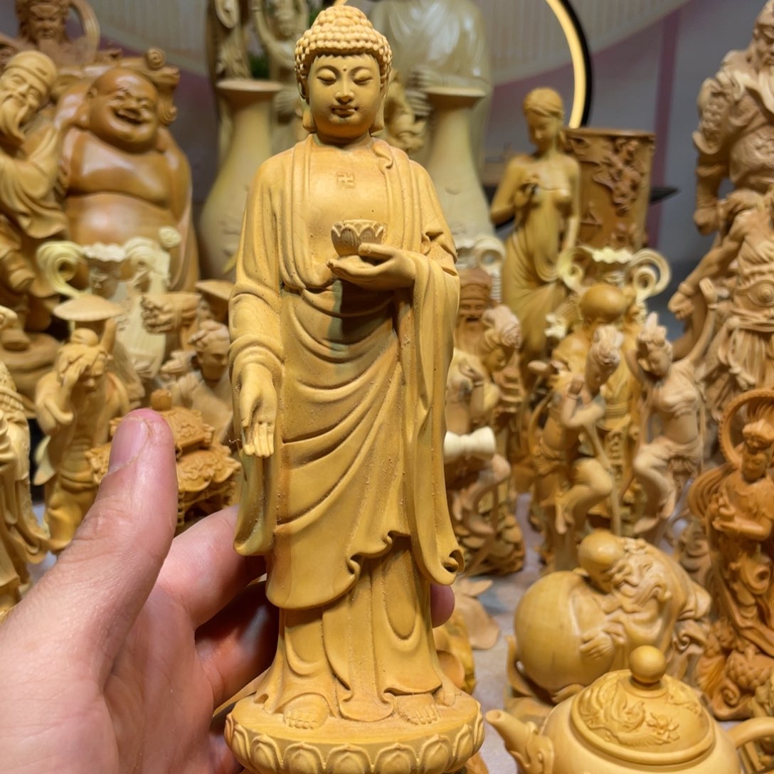 黄杨木黄杨木瑕疵阿弥陀佛