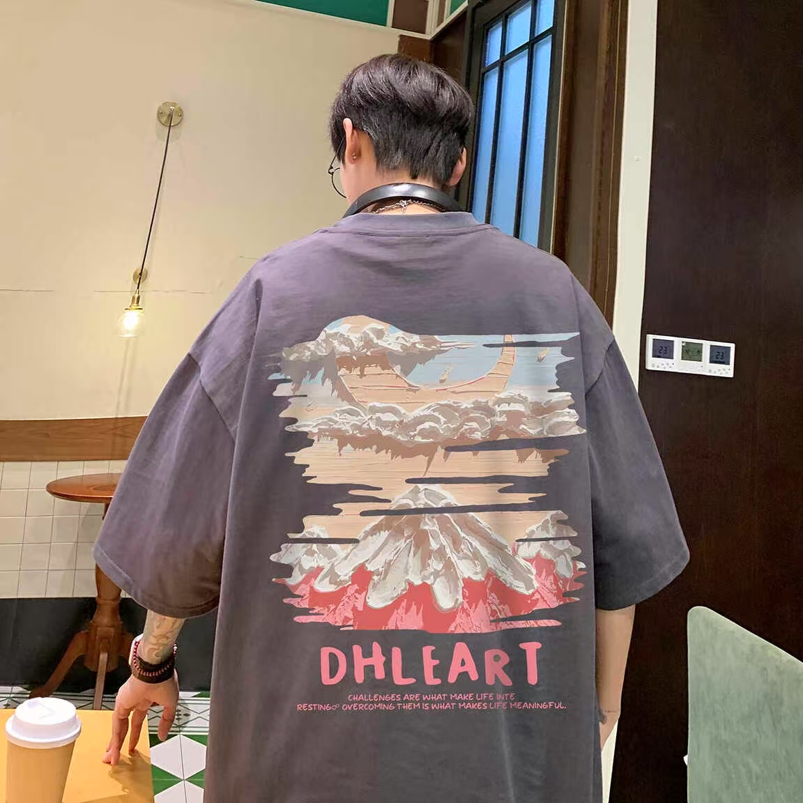 BURROCT VACANT美式高街复古印花T恤纯棉时尚