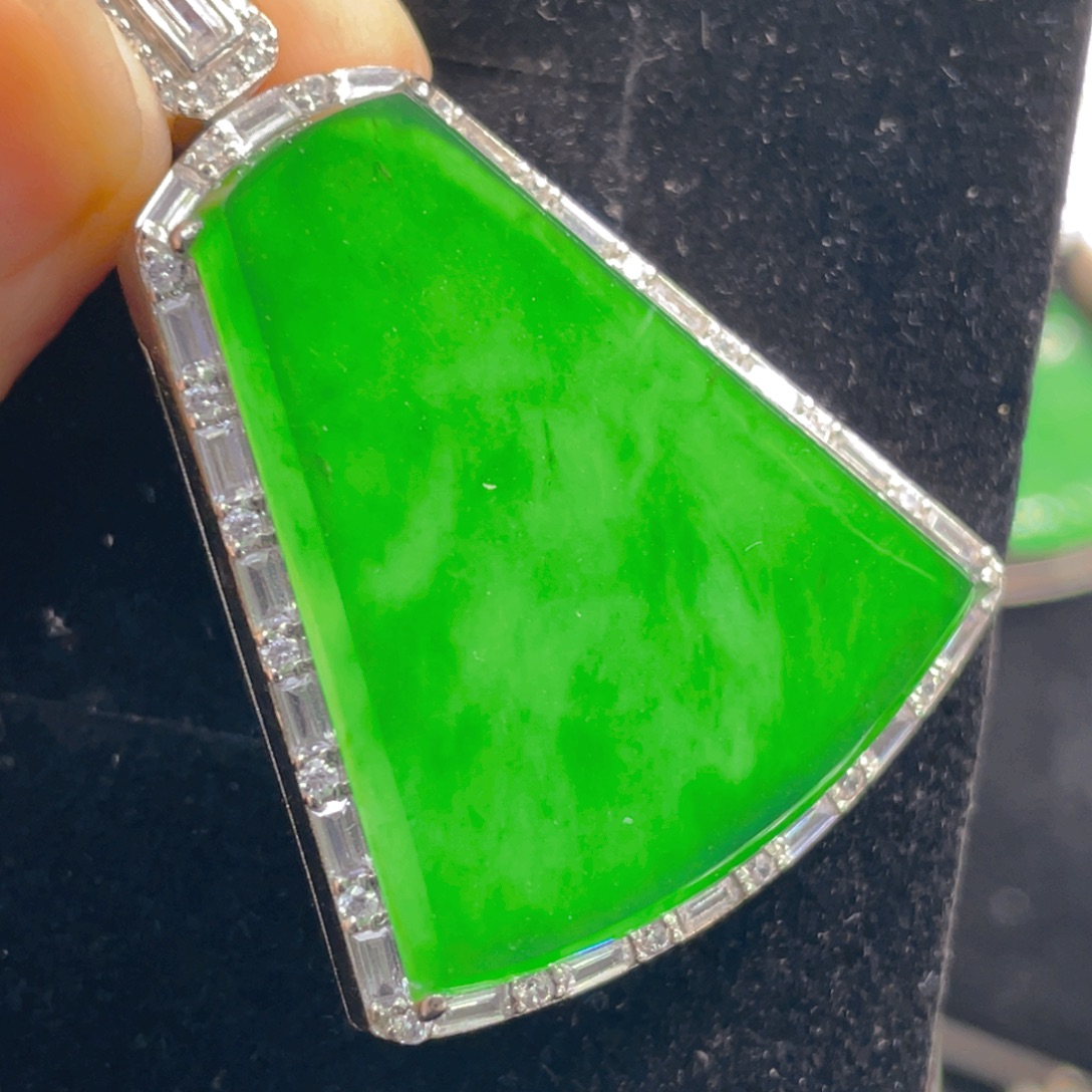 翡翠银S925镶嵌吊坠(不含链)