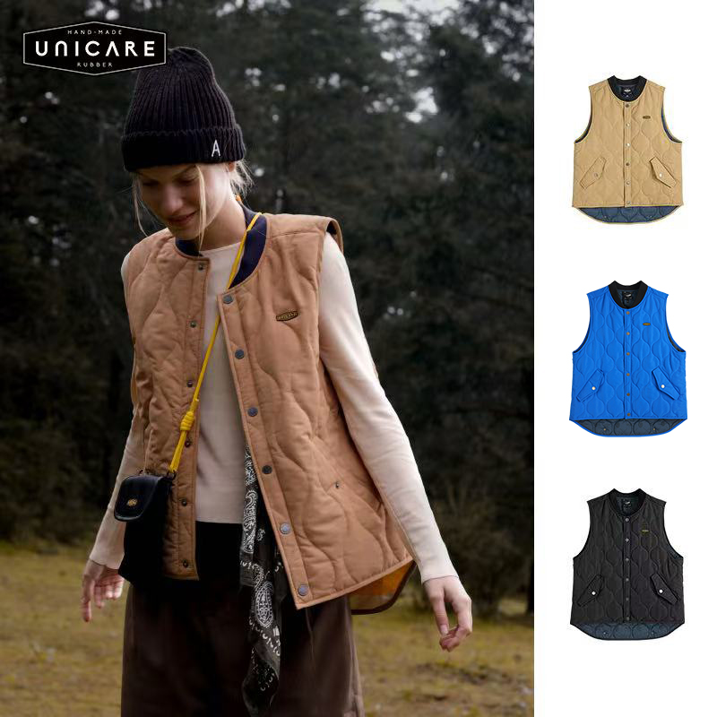 UNICARE秋冬御寒马甲男女 户外时尚运动马夹轻薄保暖防风休闲复古