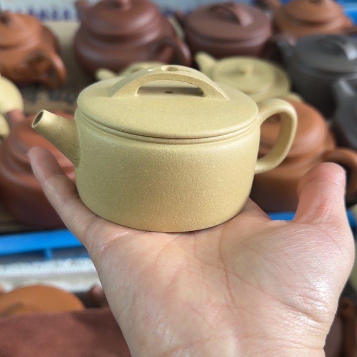 紫砂茶壶梨皮本绿140cc