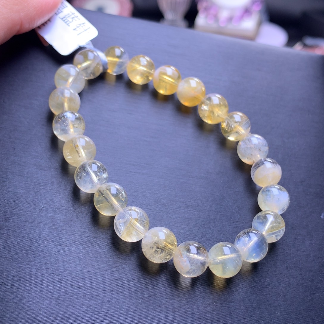 手链水晶未镶嵌黄水蓝针8+