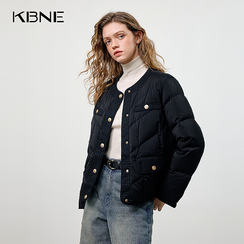 KBNE新款羽绒服小香风气质短款时尚休闲百搭轻薄轻便