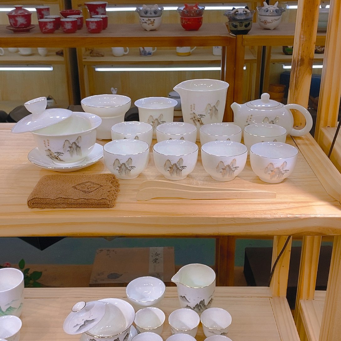 【不止】羊脂玉瓷茶具套装