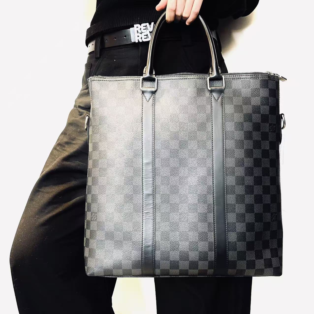 95新 LouisVuitton/路易威登 LV黑棋盘格手提包 2506260435