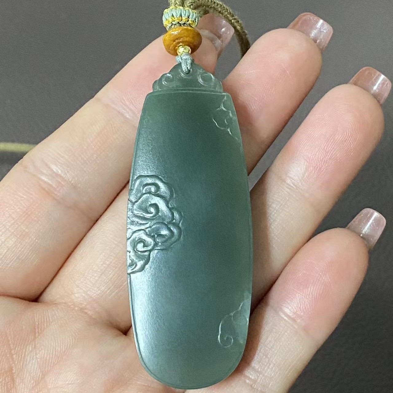 析木河磨玉祥云平安牌