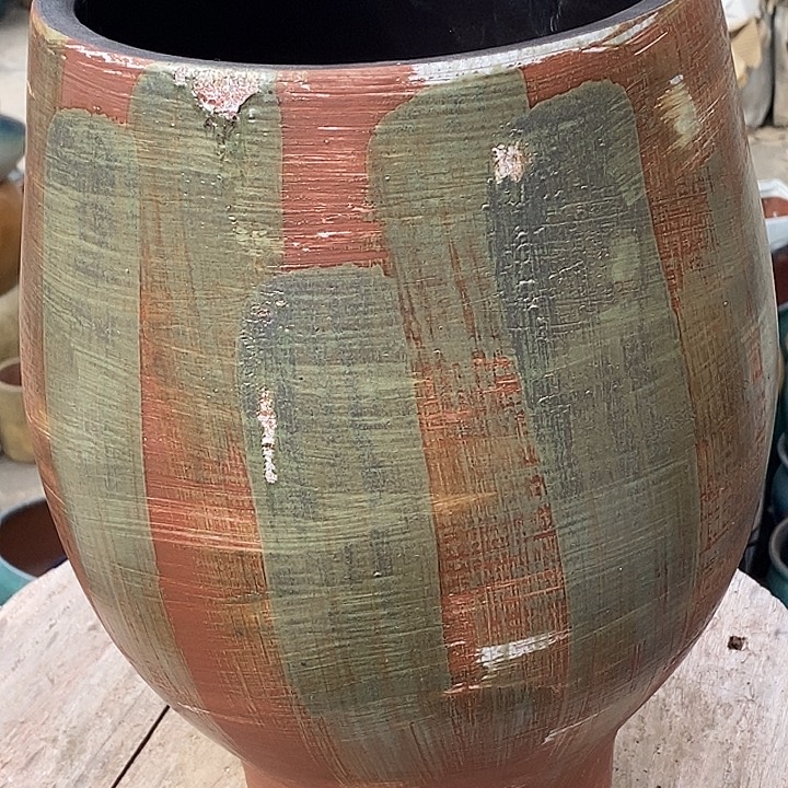 花盆紫砂口21高度33瑕疵