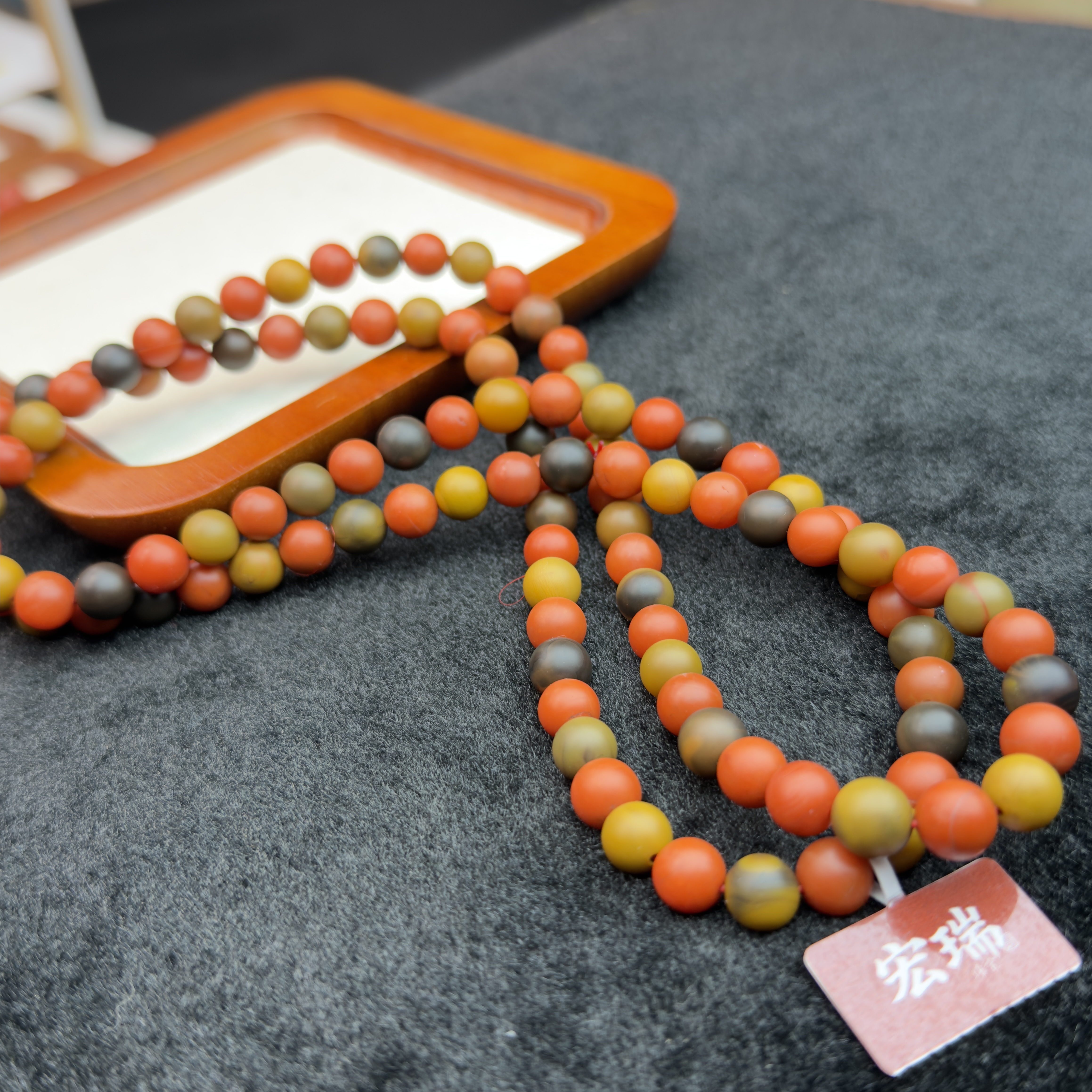 ［宏瑞南红］云南巧家包浆南红8mm+多圈手串多样性发其一