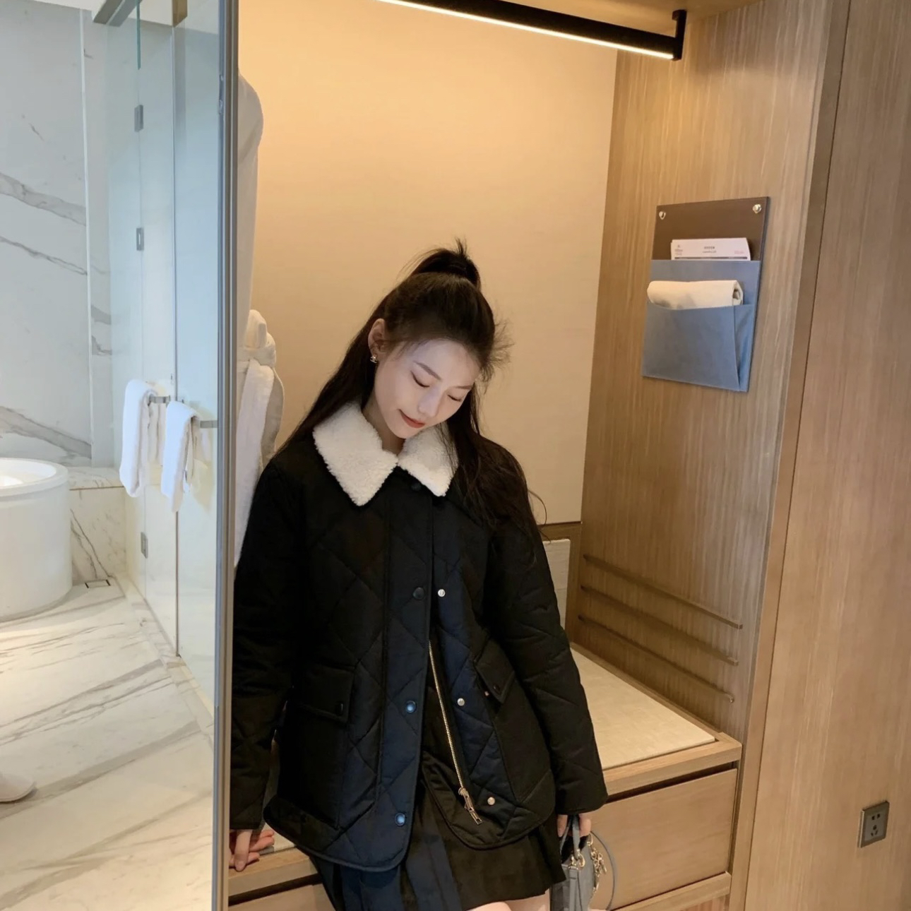 99新 BURBERRY/博柏利 可拆卸毛领外套 XS码 01441