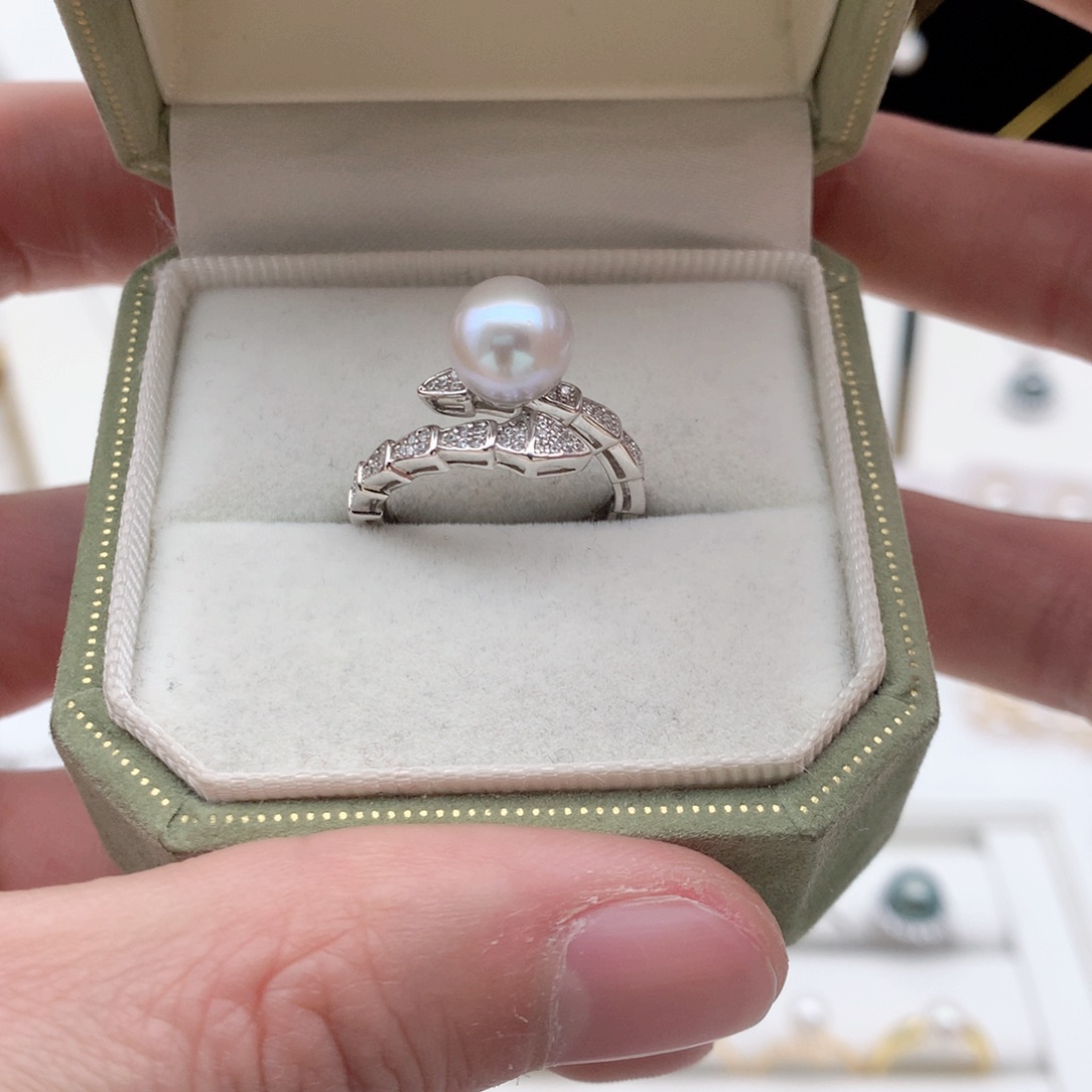 海水珍珠8.5-9mm真多麻银S925镶嵌