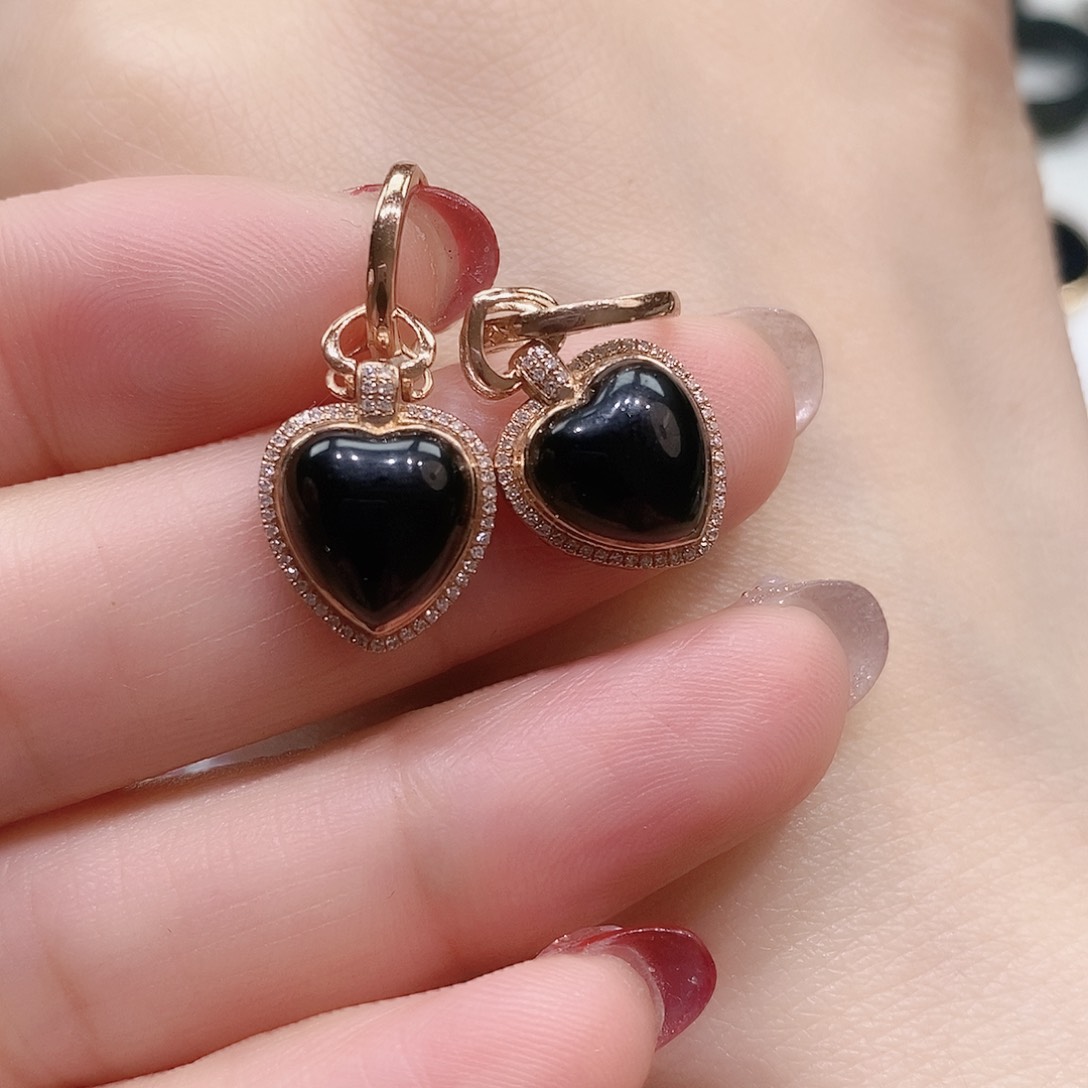 翡翠耳饰18K金镶嵌耳饰